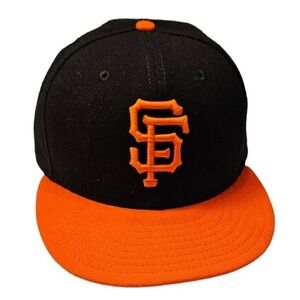 San‎ Francisco Giants New Era 59Fifty Fitted Hat 7 1/4 black orange logo MLB